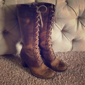 Frye lace up boots